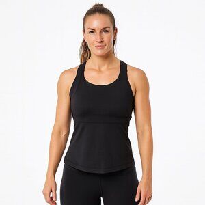 Lululemon Tank Top 6 Black Mesh Scoop Neck Stretch Breathable Lightweight Gym